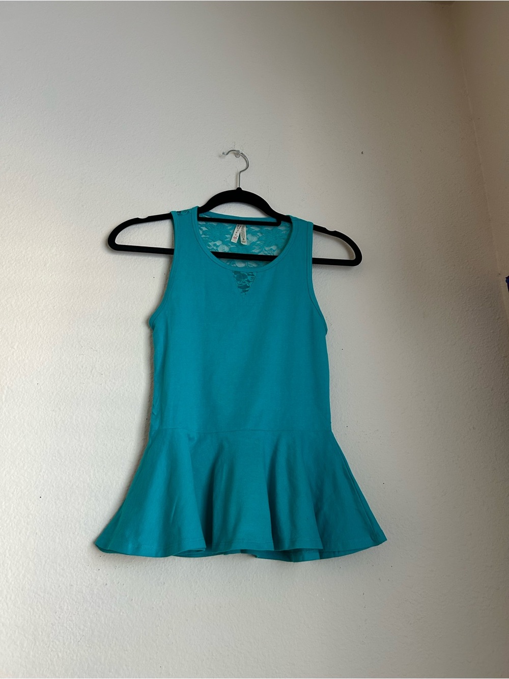 Women's Teal Peplum Tank Top - Unbranded size S
